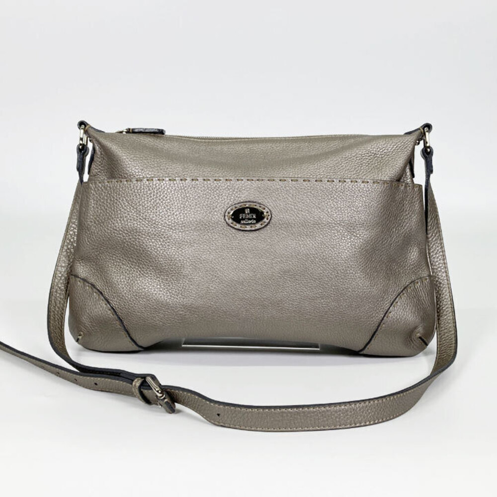 Fendi shoulder bag Selleria metallic gray